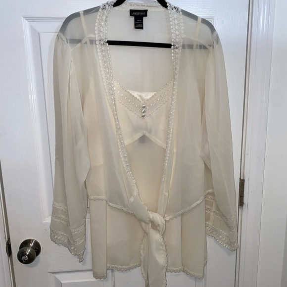 Gorgeous 2 Piece Lane Bryant 26/28 Dressy Camisole Tank/Bolero Set with Lace EUC - Picture 1 of 11